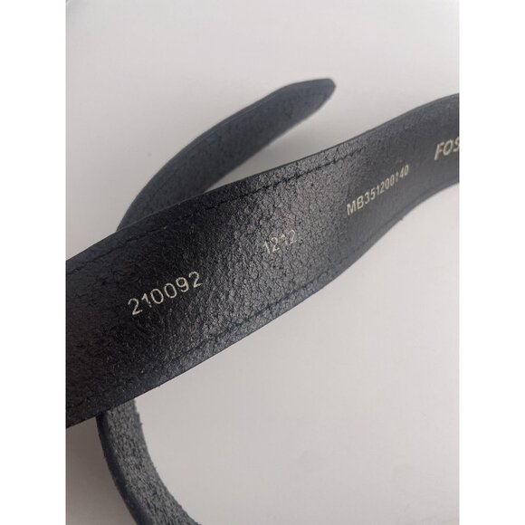 FOSSIL Men's Genuine Leather Black Belt w/Silver Metal Buckle Size 100/40 - Picture 9 of 15